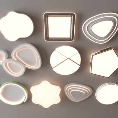 现代吸顶灯 方形吸顶灯 圆形 几何 超薄  卧室 客厅 儿童房 简约