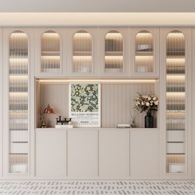 奶油风餐边柜 酒柜 饰品摆件