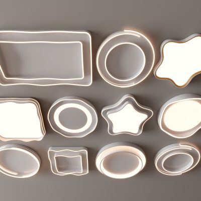 现代吸顶灯 方形吸顶灯 圆形 几何 超薄  卧室 客厅 儿童房 简约