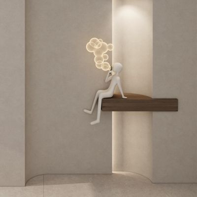 奶油诧寂风圆弧造型隔断玄关