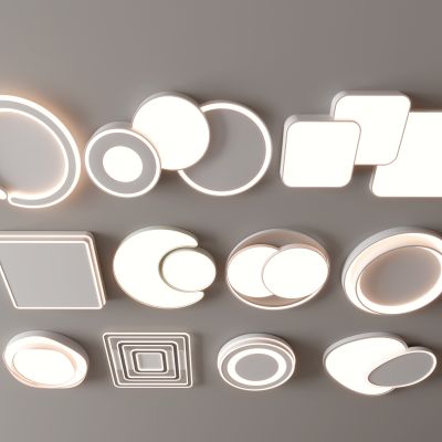 现代吸顶灯 方形吸顶灯 圆形 几何 超薄  卧室 客厅 儿童房 简约