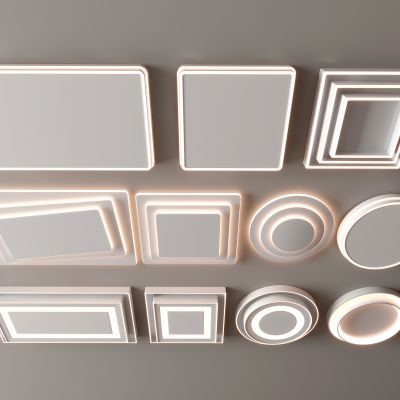 现代吸顶灯 方形吸顶灯 圆形 几何 超薄  卧室 客厅 儿童房 简约