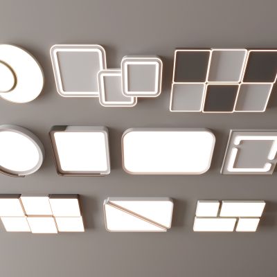 现代吸顶灯 方形吸顶灯 圆形 几何 超薄  卧室 客厅 儿童房 简约