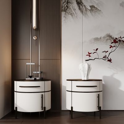 新中式床头柜 摆件