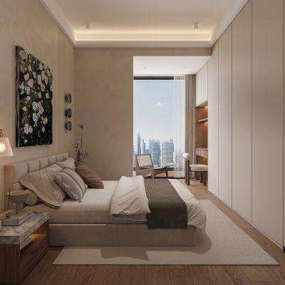 现代奶油风卧室