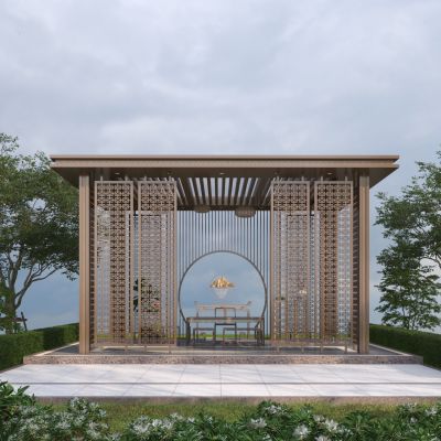 新中式凉亭3D模型