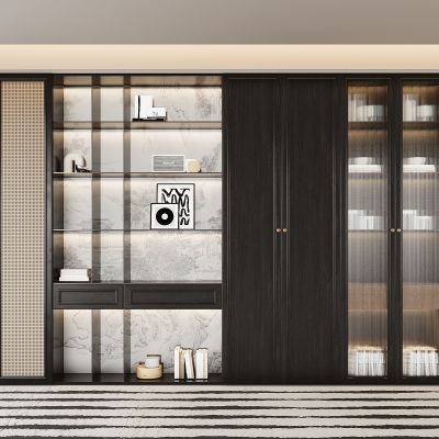 新中式开放式书柜 摆件 书籍