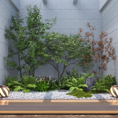 现代室内植物造景 植物堆3D模型
