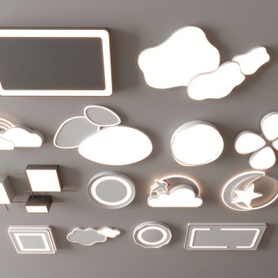 现代吸顶灯 方形吸顶灯 圆形 几何 超薄  卧室 客厅 儿童房 简约