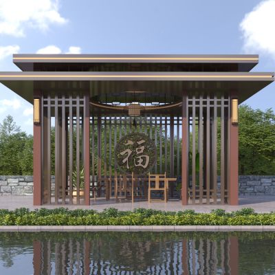 新中式凉亭3D模型