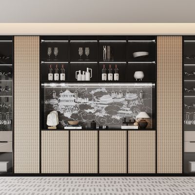 新中式餐边柜 摆件