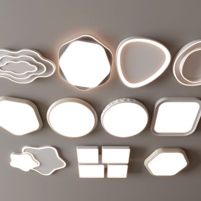 现代吸顶灯 方形吸顶灯 圆形 几何 超薄  卧室 客厅 儿童房 简约