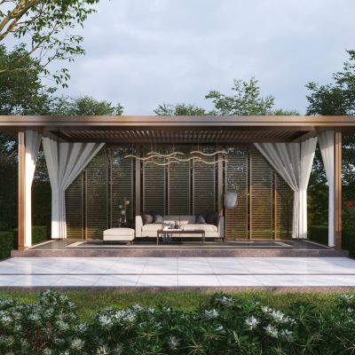 新中式景观廊架3D模型