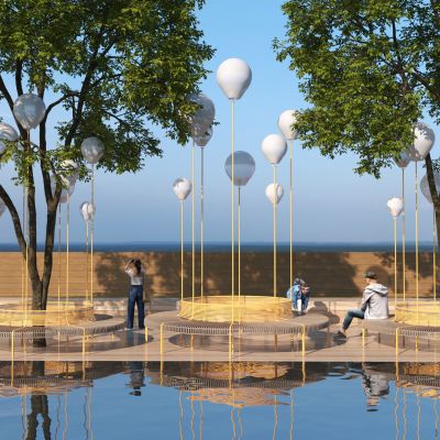 现代户外景观座椅3D模型