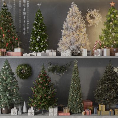 现代圣诞树组合