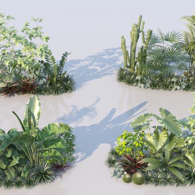 现代植物组团_植物组合_庭院植物3D模型