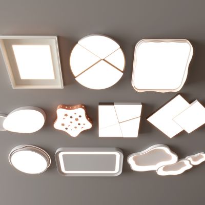 现代吸顶灯 方形吸顶灯 圆形 几何 超薄  卧室 客厅 儿童房 简约