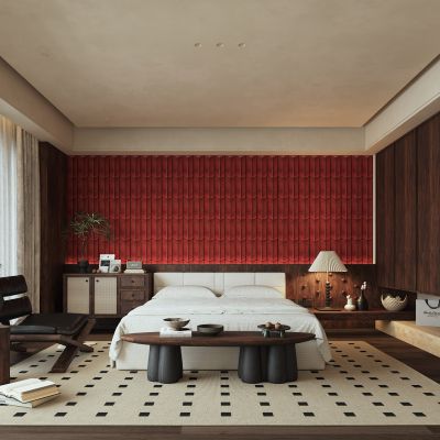 中古风卧室_装饰柜_摆件_装饰品_陶瓷_书本22332