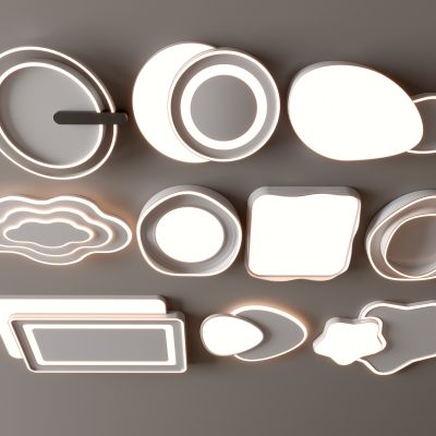 现代吸顶灯 方形吸顶灯 圆形 几何 超薄  卧室 客厅 儿童房 简约