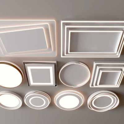 现代吸顶灯 方形吸顶灯 圆形 几何 超薄  卧室 客厅 儿童房 简约