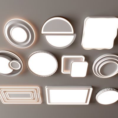 现代吸顶灯 方形吸顶灯 圆形 几何 超薄  卧室 客厅 儿童房 简约