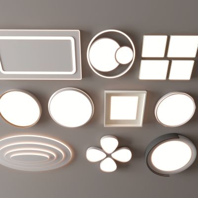 现代吸顶灯 方形吸顶灯 圆形 几何 超薄  卧室 客厅 儿童房 简约