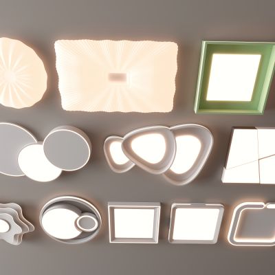 现代吸顶灯 方形吸顶灯 圆形 几何 超薄  卧室 客厅 儿童房 简约