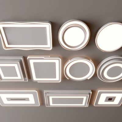 现代吸顶灯 方形吸顶灯 圆形 几何 超薄  卧室 客厅 儿童房 简约