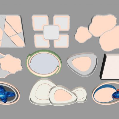 现代吸顶灯 方形吸顶灯 圆形 几何 超薄  卧室 客厅 儿童房 简约