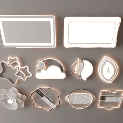 现代吸顶灯 方形吸顶灯 圆形 几何 超薄  卧室 客厅 儿童房 简约