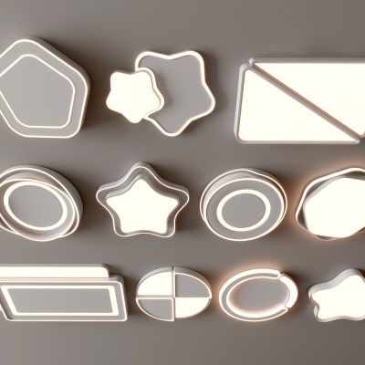 现代吸顶灯 方形吸顶灯 圆形 几何 超薄  卧室 客厅 儿童房 简约