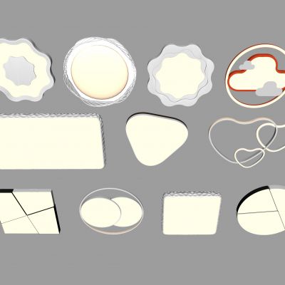 现代吸顶灯 方形吸顶灯 圆形 几何 超薄  卧室 客厅 儿童房 简约