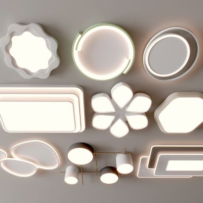 现代吸顶灯 方形吸顶灯 圆形 几何 超薄  卧室 客厅 儿童房 简约