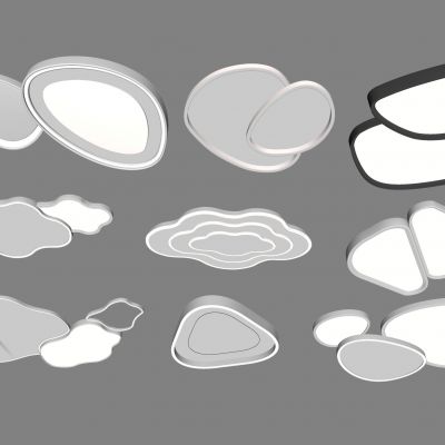 现代吸顶灯  云朵形吸顶灯 三角形吸顶灯 几何形 超薄  卧室客厅 简约SU模型