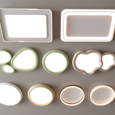 现代吸顶灯 方形吸顶灯 圆形 几何 超薄  卧室 客厅 儿童房 简约