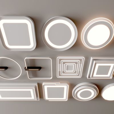 现代吸顶灯 方形吸顶灯 圆形 几何 超薄  卧室 客厅 儿童房 简约