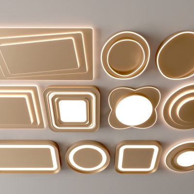 现代吸顶灯 方形吸顶灯 圆形 几何 超薄  卧室 客厅 儿童房 简约