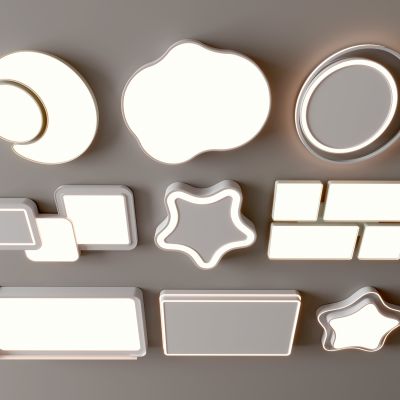 现代吸顶灯 方形吸顶灯 圆形 几何 超薄  卧室 客厅 儿童房 简约