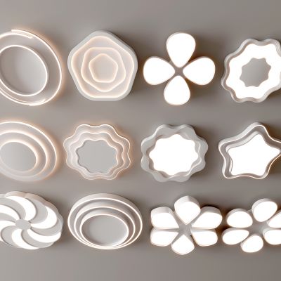 现代吸顶灯  花瓣形吸顶灯 圆形 多边形 几何形 超薄  卧室 客厅 简约