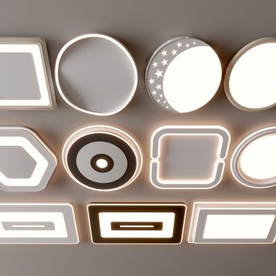 现代吸顶灯 方形吸顶灯 圆形 几何 超薄  卧室 客厅 儿童房 简约