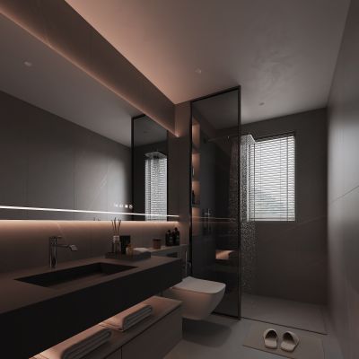 侘寂风格卫生间2_装饰柜_摆件_装饰品5