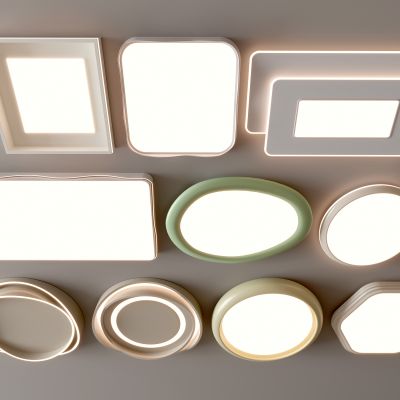 现代吸顶灯 方形吸顶灯 圆形 几何 超薄  卧室 客厅 儿童房 简约