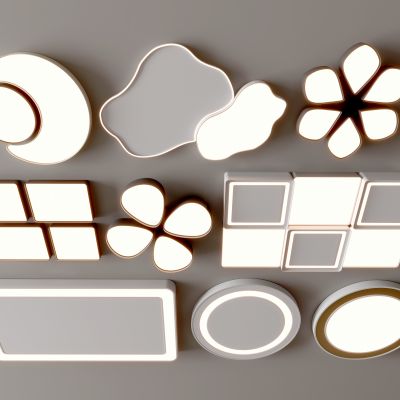 现代吸顶灯 方形吸顶灯 圆形 几何 超薄  卧室 客厅 儿童房 简约