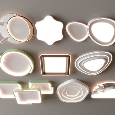 现代吸顶灯 方形吸顶灯 圆形 几何 超薄  卧室 客厅 儿童房 简约