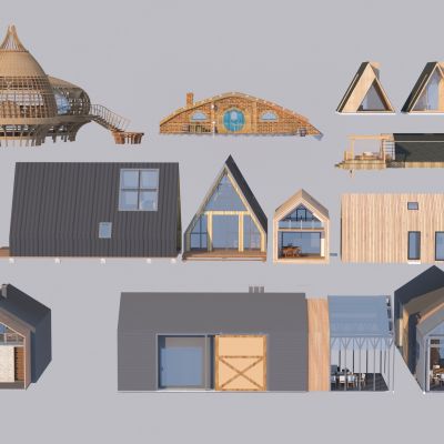 现代小木屋3D模型