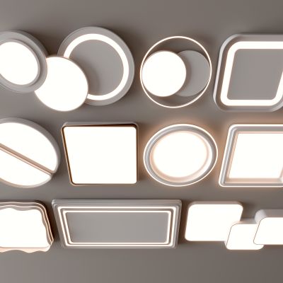 现代吸顶灯 方形吸顶灯 圆形 几何 超薄  卧室 客厅 儿童房 简约