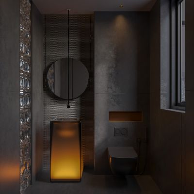 现代暗黑系卫生间