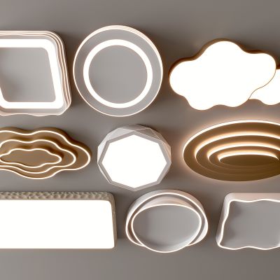 现代吸顶灯 方形吸顶灯 圆形 几何 超薄  卧室 客厅 儿童房 简约