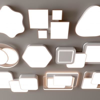 现代吸顶灯 方形吸顶灯 圆形 几何 超薄  卧室 客厅 儿童房 简约