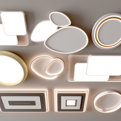 现代吸顶灯 方形吸顶灯 圆形 几何 超薄  卧室 客厅 儿童房 简约